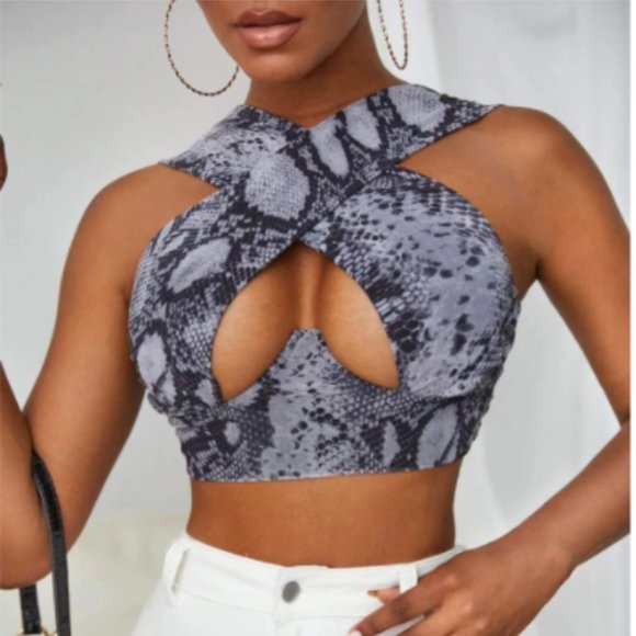 Tops - Gray Snake Skin Bra Top